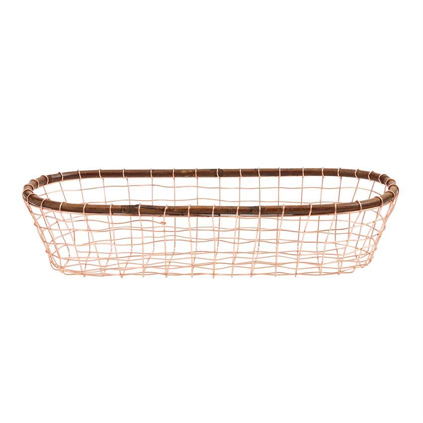 Basket - Copper Wire Oval Large