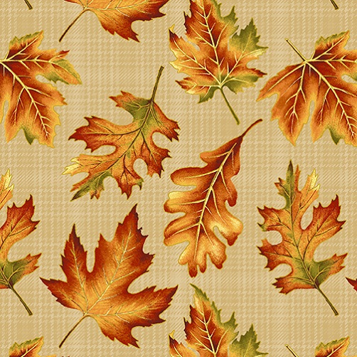 Benartex - Autumn Elegance - Leaf Allover, Bisque