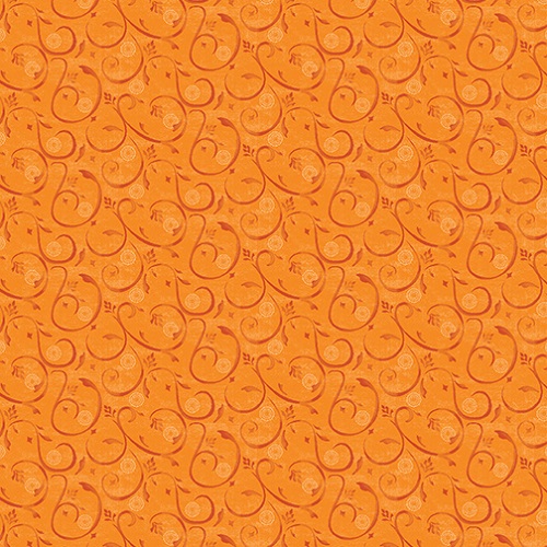 Benartex - Awesome Owls - Happy Swirl, Orange