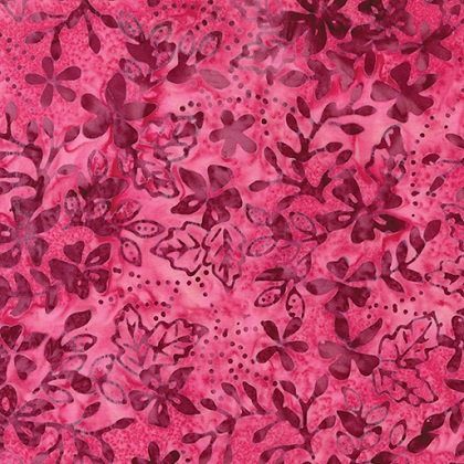 Benartex - Batiks - Bali Berries - Floral Sprigs, Cranberry