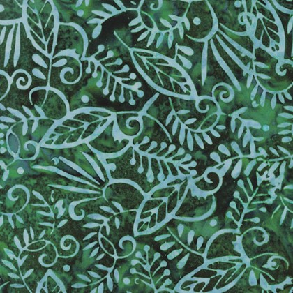 Benartex - Batiks - Bali Lagoon - Leafy Vines, Evergreen