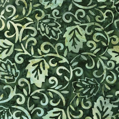 Benartex - Batiks - Bali Lagoon - Oak Leaves, Pine