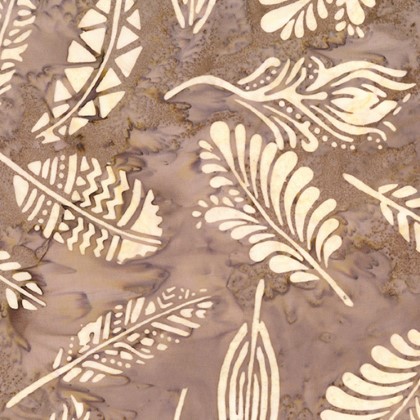 Benartex - Batiks - Bali Sandy Isle - Feather, Cappuccino