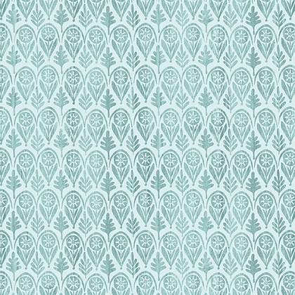 Benartex - Hello Fall - Washed Lace, Light Teal