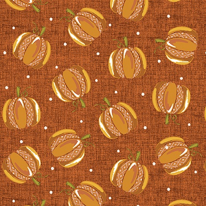 Benartex - Hello Fall - Woodland Pumpkin, Orange