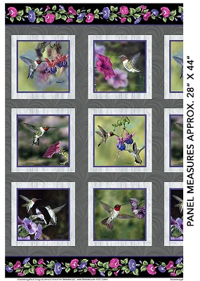 Benartex - Hummingbird Song - 28' Hummingbird Panel, Multi