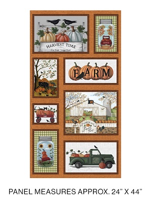 Benartex - Pumpkin Farm - 24' Pumpkin Farm Panel, Multi