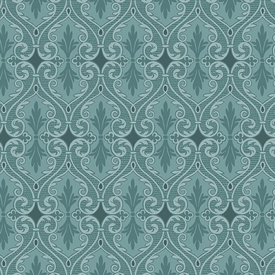 Benartex - Totally Tulips - Damask, Dark Teal