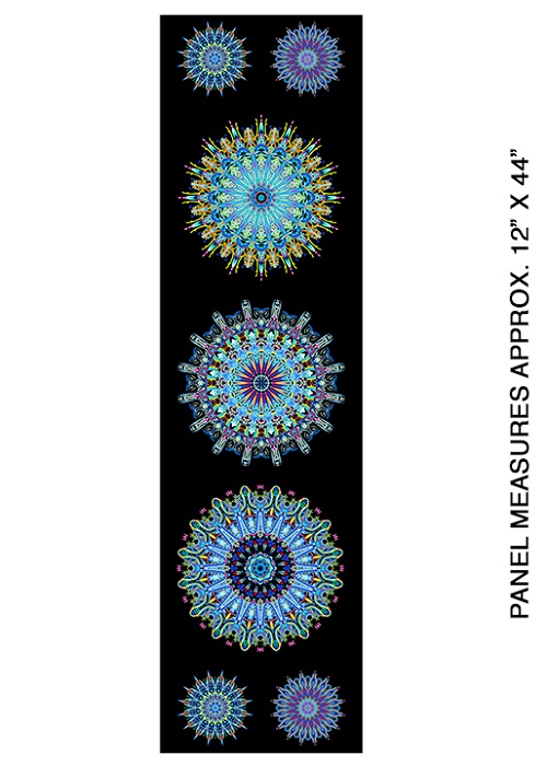 Benartex - Where in the World - 12' Kaleidoscope Panel, Blue/Multi