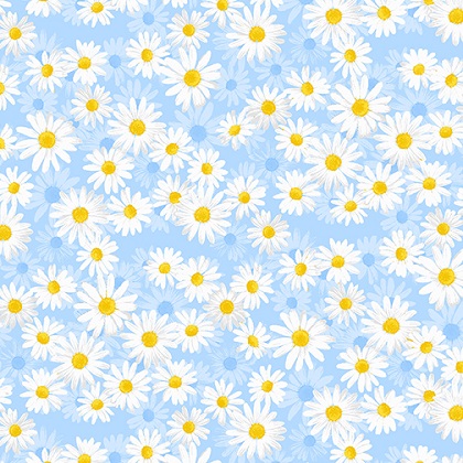 Benartex Kanvas - 108' Daisy Dance - Blue