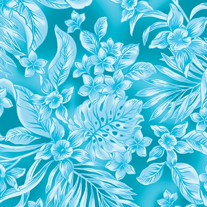 Benartex Kanvas - 108' Oasis - Floral Bouquet, Turquoise