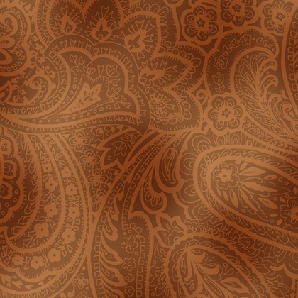 Benartex Kanvas - 108' Radiant Paisley, Saddle Brown