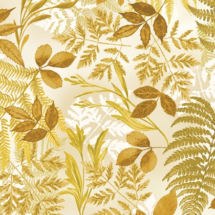 Benartex Traditions - 108' Fern Fantasy, Gold