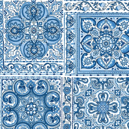 Benartex Traditions - Bluesette - Bluesettte Tiles, Blue/White