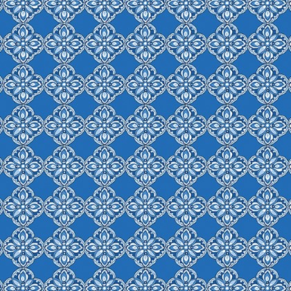 Benartex Traditions - Bluesette - Diamond Medallion, Ocean Blue