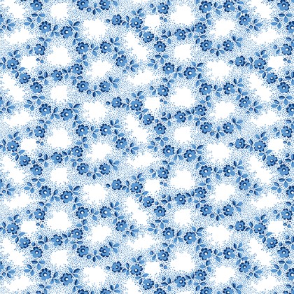 Benartex Traditions - Bluesette - Petite Floral, Medium Blue