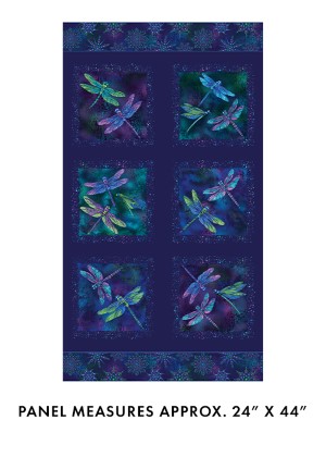 Benartex Traditions - On Dragonfly Wings - 24' Dragonfly Panel, Multi