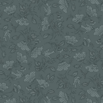 Blank Quilting - 108' Courtney - Floral With Bird, Teal