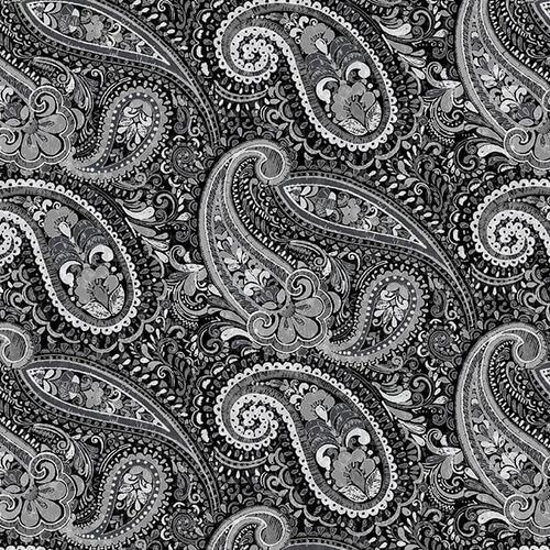 Blank Quilting - 108' Shelby - Paisley, Charcoal