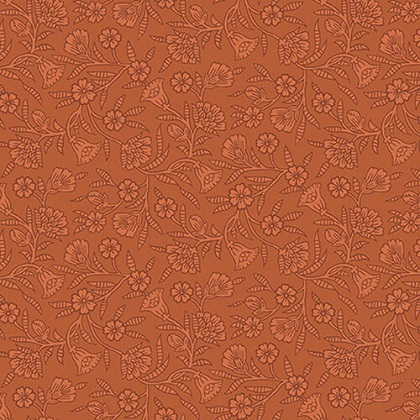 Blank Quilting - Ashton Collection - Floral Stamp, Orange