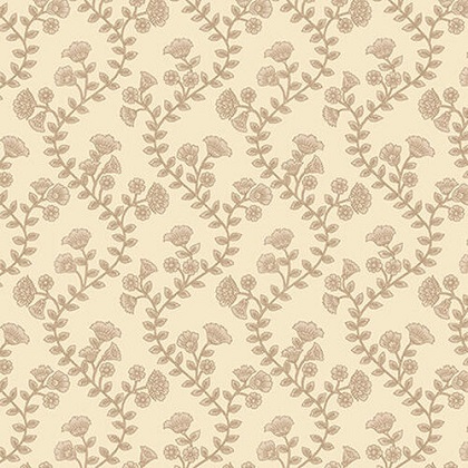 Blank Quilting - Ashton Collection - Wavy Floral Stripe, Ivory