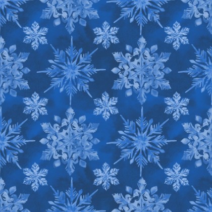 Blank Quilting - Aurora Flurries - Snowflakes, Blue