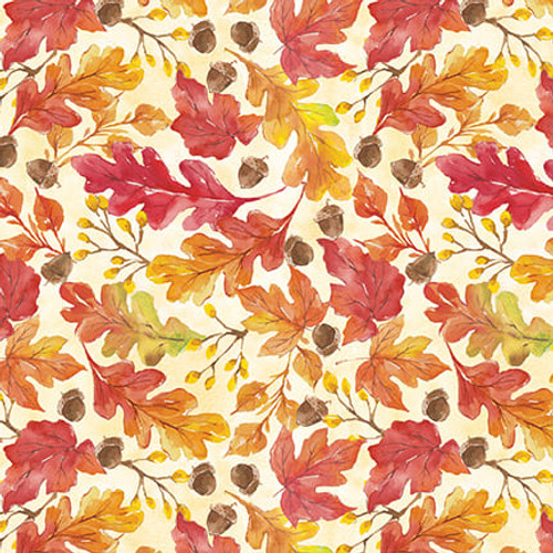 Blank Quilting - Autumn Blessings - Autumn Leaves, Ivory