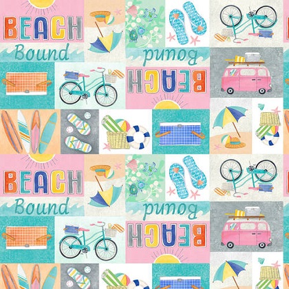 Blank Quilting - Beach Bound - Patches, Light Gray