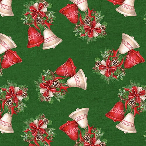 Blank Quilting - December Magic - Christmas Bells, Green