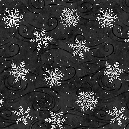 Blank Quilting - Feeling Frosty - Snowflakes, Black