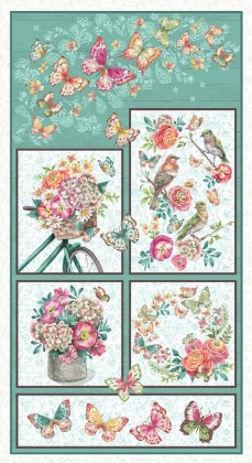 Blank Quilting - Flourish - 24' Floral Panel, Teal