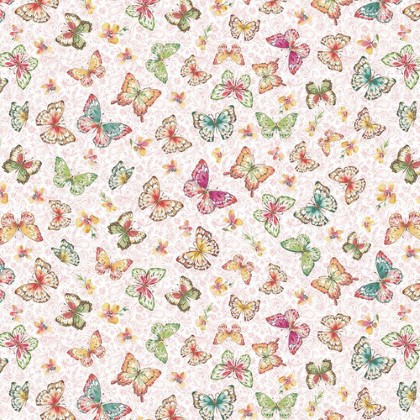 Blank Quilting - Flourish - Butterflies, Light Pink