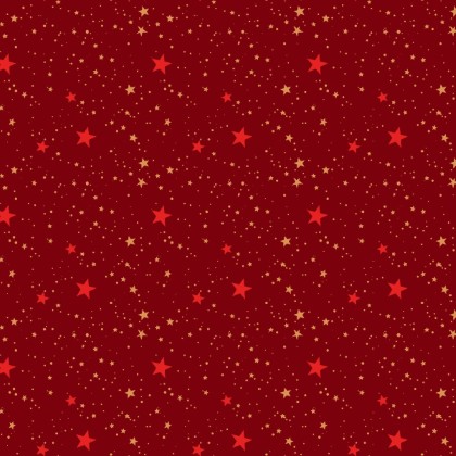 Blank Quilting - Holly Jolly Calico - Stars, Crimson