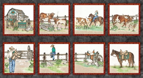 Blank Quilting - Home on the Range - 24' Ranch Scenes Panel, Multi