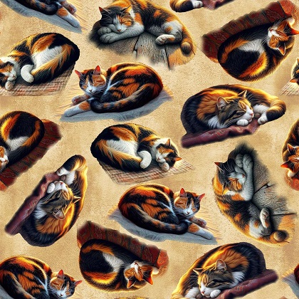 Blank Quilting - Homestead Heritage - Cats, Ivory