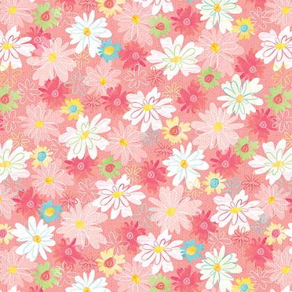 Blank Quilting - I'm All Ears - Floral, Coral