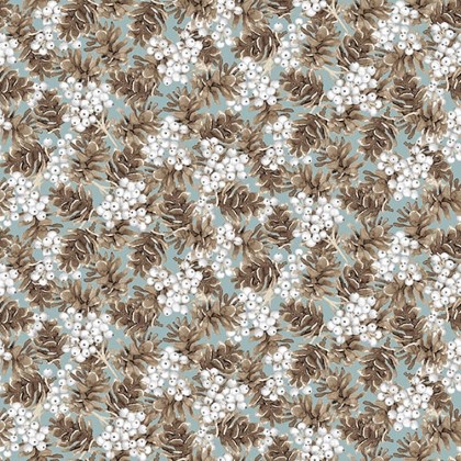 Blank Quilting - Jaded Forest - Pinecones, Blue