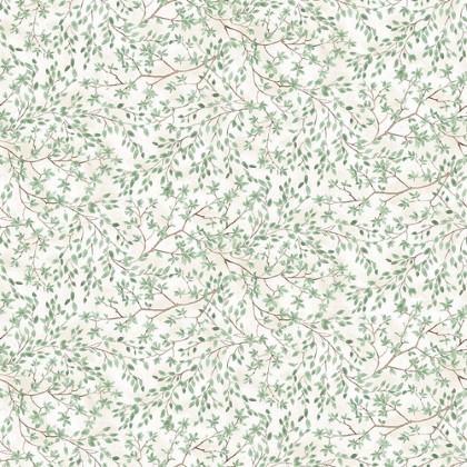 Blank Quilting - Jaded Forest - Small Foliage, Ivory