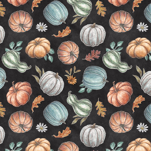 Blank Quilting - Late Summer Harvest - Tossed Pumpkins, Charcoal