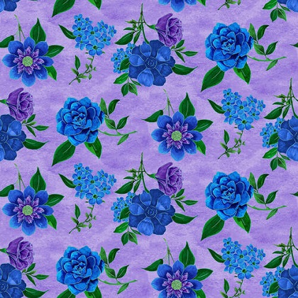 Blank Quilting - Luna Garden - Spaced Floral, Purple