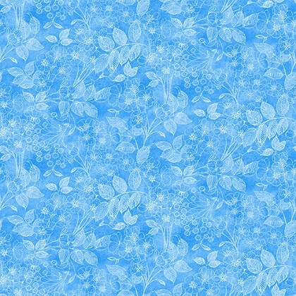 Blank Quilting - Luna Garden - Tonal Floral, Light Blue
