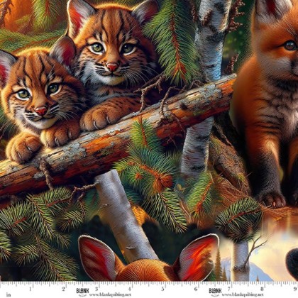Blank Quilting - Minky - Babies in the Wild - Baby Animals Allover, Brown