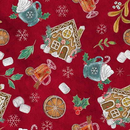Blank Quilting - Mistletoe Magic - Christmas Treats & Sweets, Red