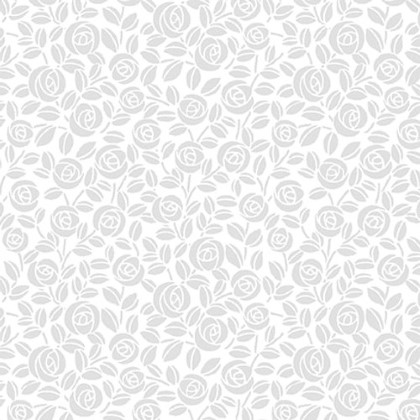 Blank Quilting - Morning Mist VIII - Roses, White on White