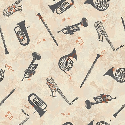 Blank Quilting - My Composition - Brass Instruments, Sand