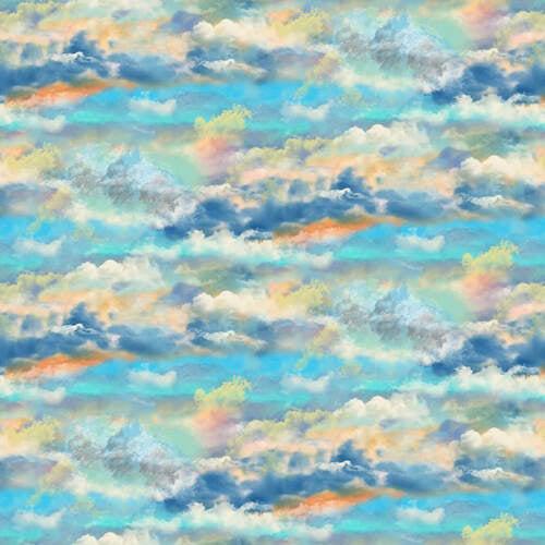 Blank Quilting - National Emblem - Cloud Texture, Sky Blue