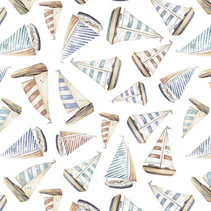 Blank Quilting - Ocean Oasis - Sailboats, Ivory