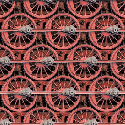 Blank Quilting - On The Right Track - Train Wheels, Red