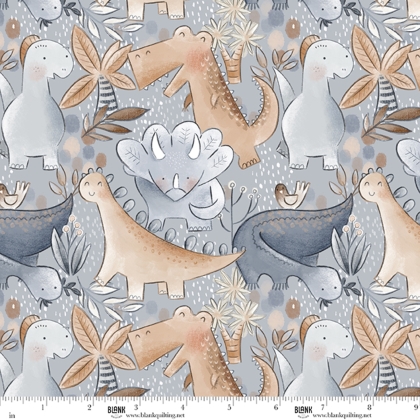 Blank Quilting - Rock of Ages - Scenic Dinosaur, Neutral