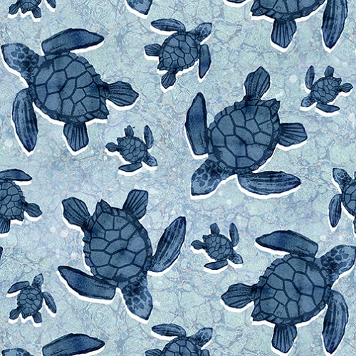 Blank Quilting - Seaside Serenity - Turtles, Light Blue